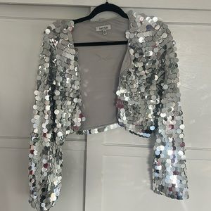 Metallic silver jacket